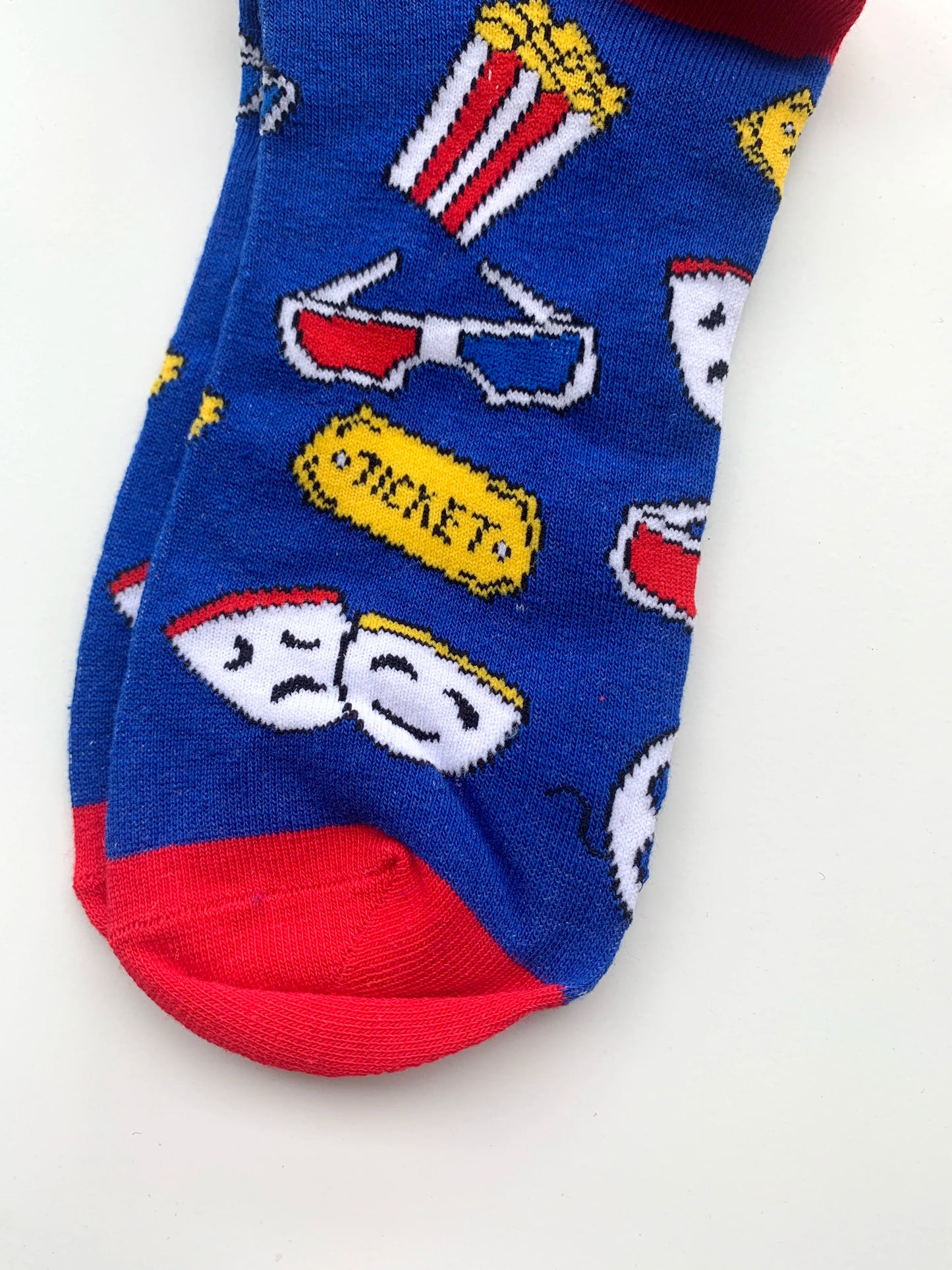 CHAOZHU Navy Cartoon Popcorn Socks - Creative Cotton Blend Long Crew - Autumn Winter Style-38 to 46-