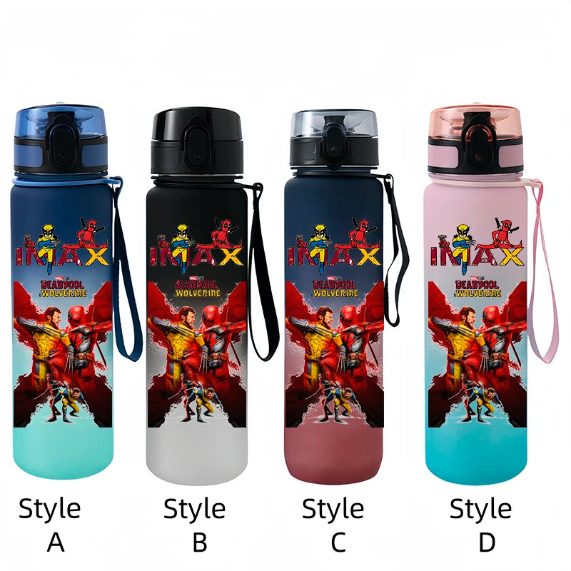 Marvel Deadpool and Wolverine Sports Bottle - 650ML Large Capacity Outdoor Straight Cup - Gift for Students-ss3-Style B-