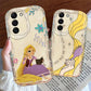 Disney Tangled Rapunzel Phone Case for Samsung Galaxy S21 - A54, A53, A52 Series Wave Oil Cover-