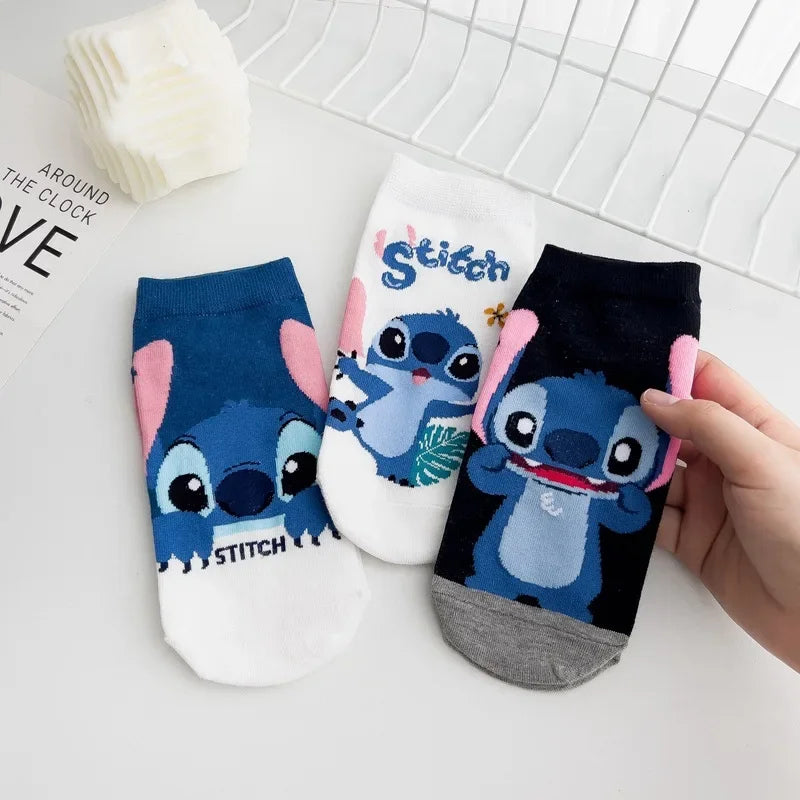 Cartoon Stitch Short Socks - Kawaii Women’s Cotton Ankle Socks Kids Christmas Gift-