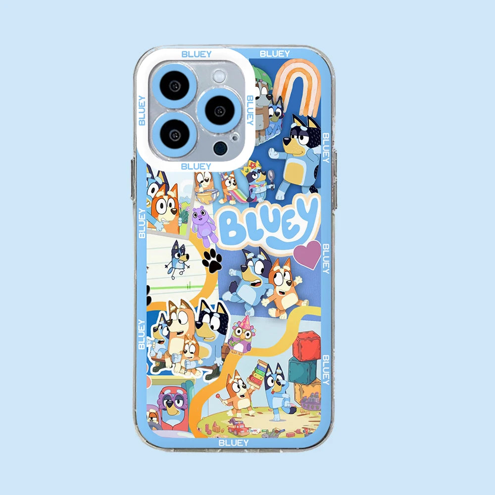 Cartoon Dog B-Bluey's Phone Case for iPhone 16 15 14 13 12 11 Mini Pro Max - B-Bandits-Chillis Cover-iPhone 12 ProMax-TSY-197TSY278803-