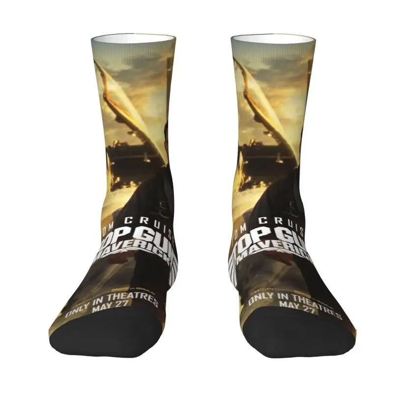 Top Gun Maverick Crew Socks - Men & Women Unisex American Action - Tom Cruise Movie Dress Socks for All Seasons-18-Fashion Socks-