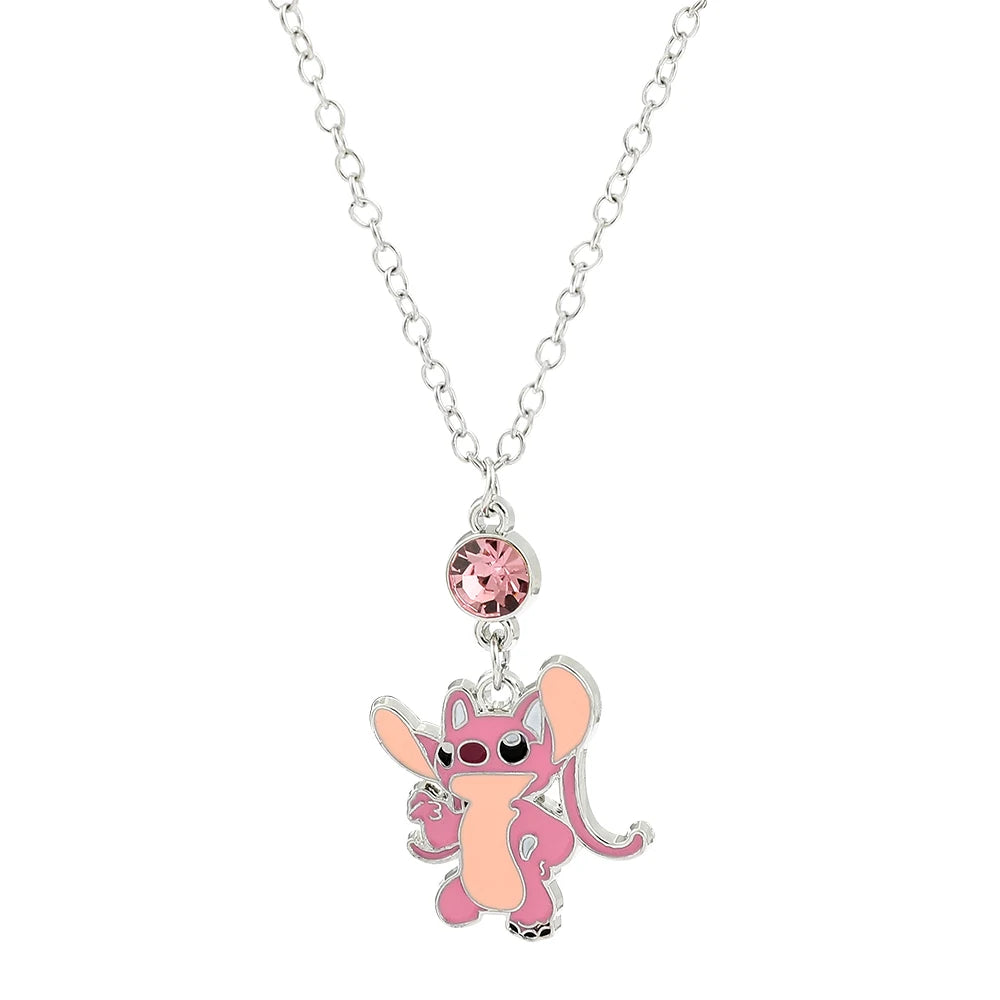 Lilo & Stitch Pendant Necklace - Cute Anime Jewelry Cartoon Angel Chain Collar Gift-Angel 2-CHINA-