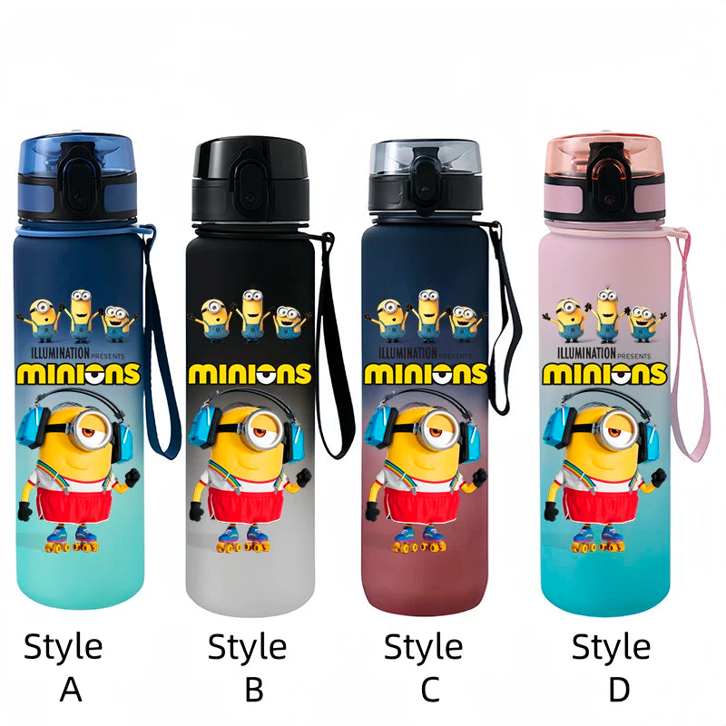 Despicable Me Minions Sports Water Bottle - 650ML Large Capacity Plastic Bottle for Outdoor Activities-xh14-Style A-