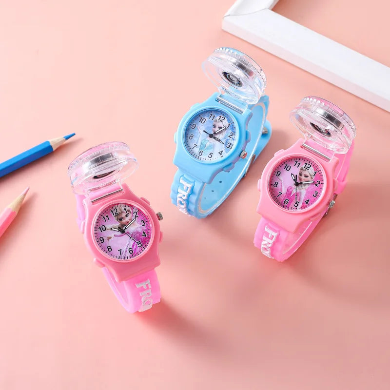 Disney Princess Watch - Frozen LED Cartoon Design - Featuring Elsa and Anna - Fun Kids Birthday Gift-