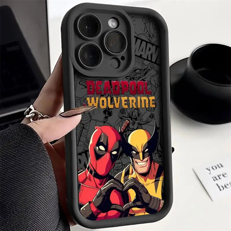 Marvel Deadpool Wolverine Case for iPhone 11 15 Pro Max 14 - Shockproof Protective Silicone Cover-UUANA01-for iPhone 15 Plus-