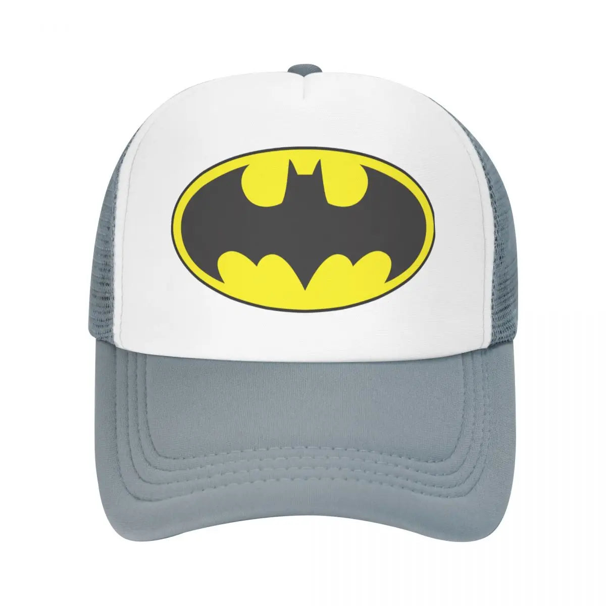 Bats Man Symbol Logo Trucker Cap Fitted Cartoon Dad Hat Trucker Worker Cap Racing Cap Snapback Caps Mesh Baseball Cap Summer-GRAY-One Size-