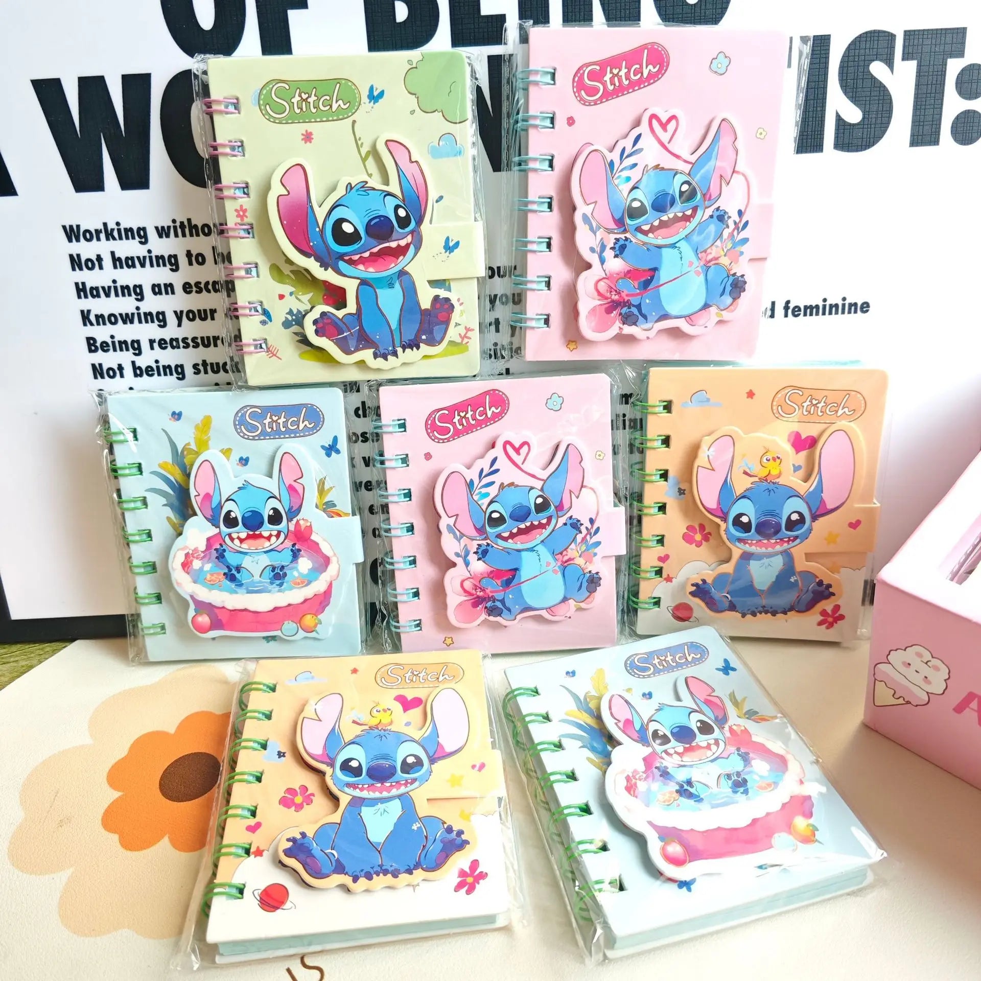 Stitch Magnetic Notebook Diary - Cartoon Journal Coil Book Kids Fashion School Gift-