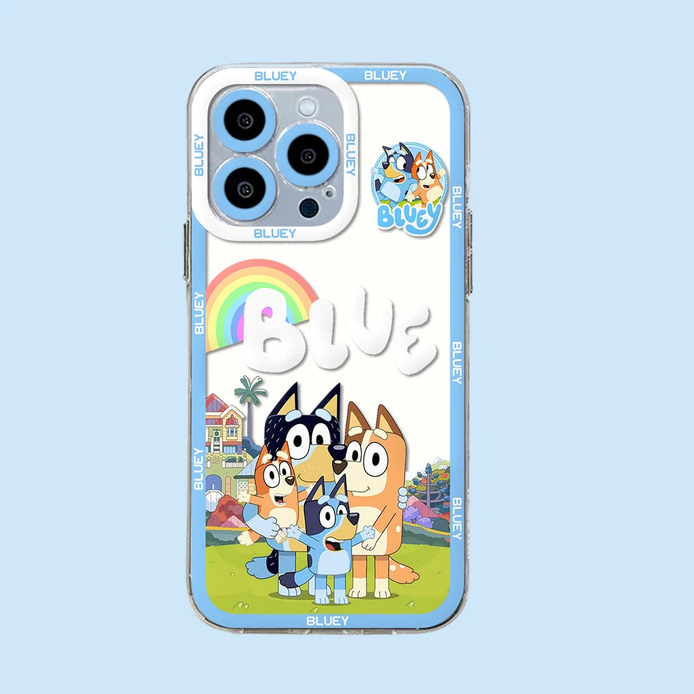 Cartoon Dog B-Bluey's Phone Case for iPhone 16 15 14 13 12 11 Mini Pro Max - B-Bandits-Chillis Cover-iPhone 12 Mini-TSY-197TSY278801-