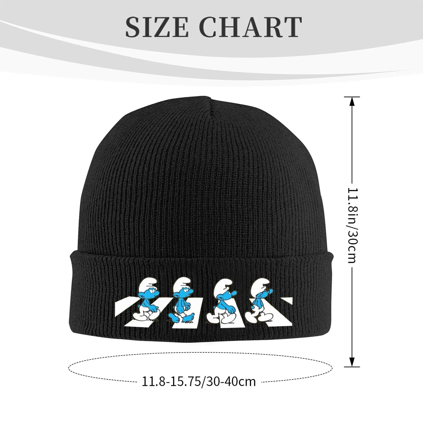 The Smurfs 90s Cartoon Beanie Hat - Warm Acrylic Knit Cap for Men Women, Retro Anime Winter Fashion Streetwear-