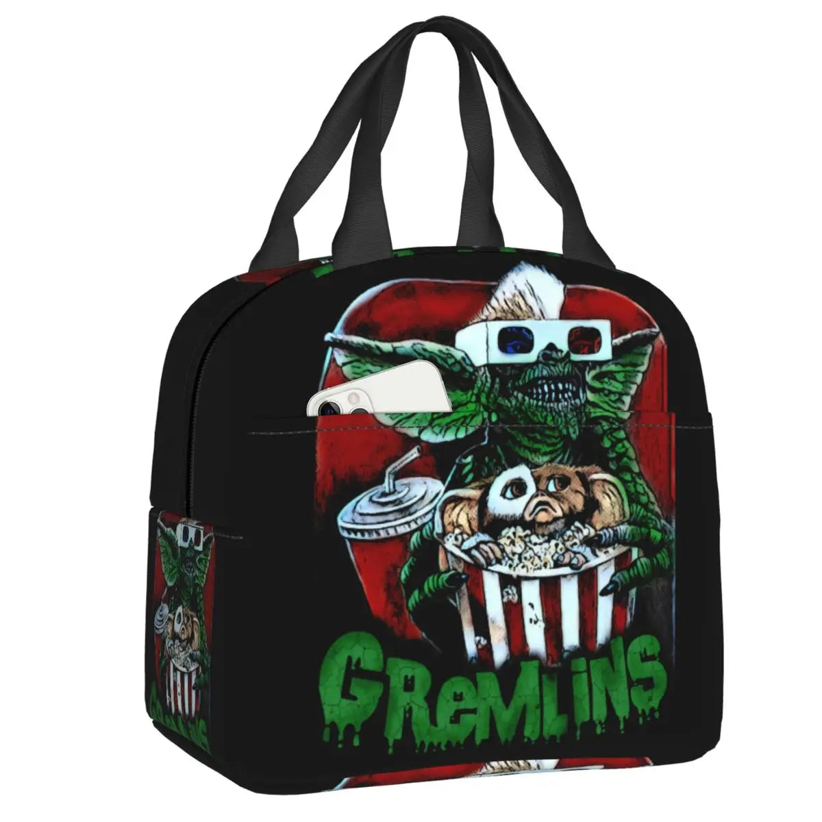 Custom Gizmo Mogwai - Gremlins Lunch Bag - Reusable Cooler - Thermal Insulated Lunch Box - For Outdoor Camping - Picnic Food Tote Bags-1-22x20x13cm-