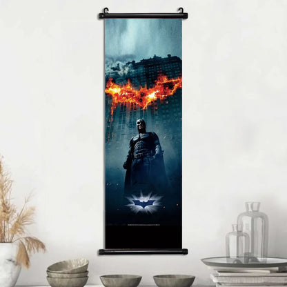 DC Batman Movie Poster Hanging Scroll Wallpaper Wall Artwork Canvas Painting Picture Print Room Home Decoration Art Decor Gift-1-5-16-40x120cm(15x47inch)-CHINA