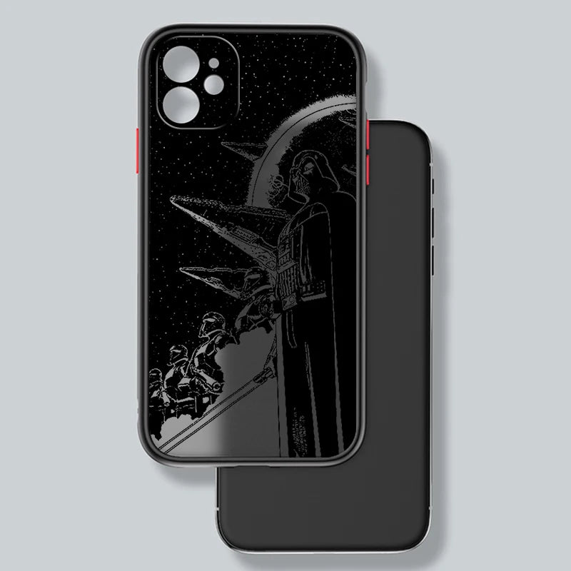 Disney Star Wars Luxury Logo Frosted Case for iPhone 15 14 13 12 11 - Protective, Mini Funda Cover-iPhone 11 Pro MAX-FA9302HES-