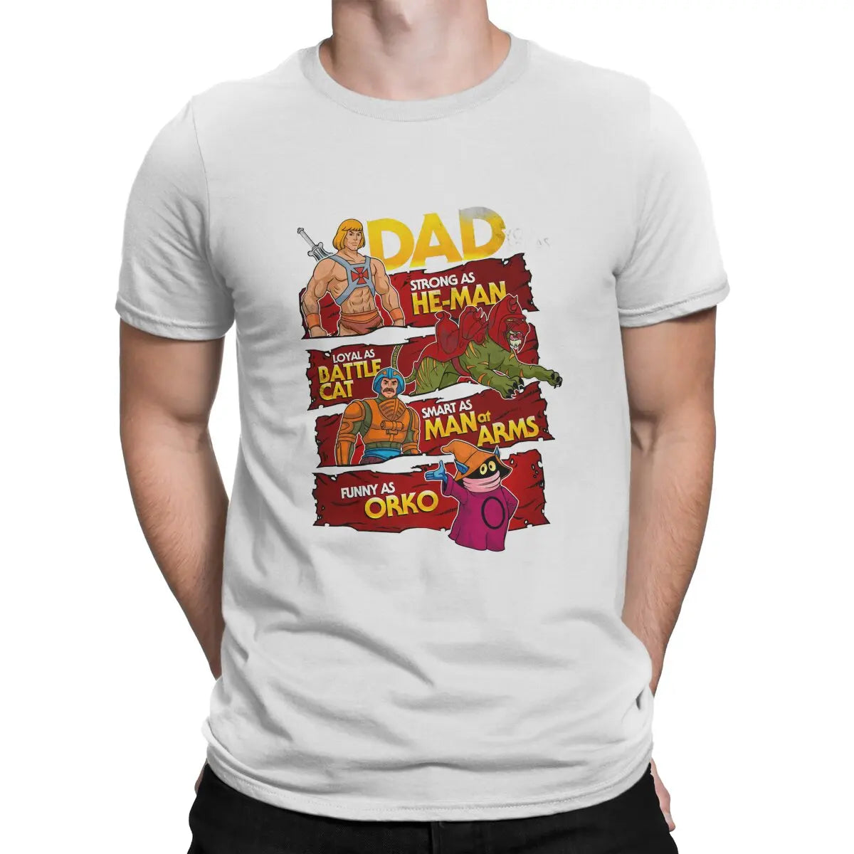 Father's Day He-Man T-Shirt: Masters of the Universe Homme Polyester Gift for Men - For the Dad Who Has Everything-White-M-