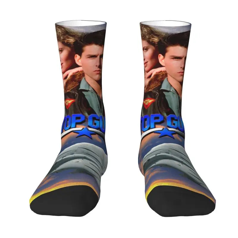 Top Gun Maverick Crew Socks - Men & Women Unisex American Action - Tom Cruise Movie Dress Socks for All Seasons-3-Fashion Socks-