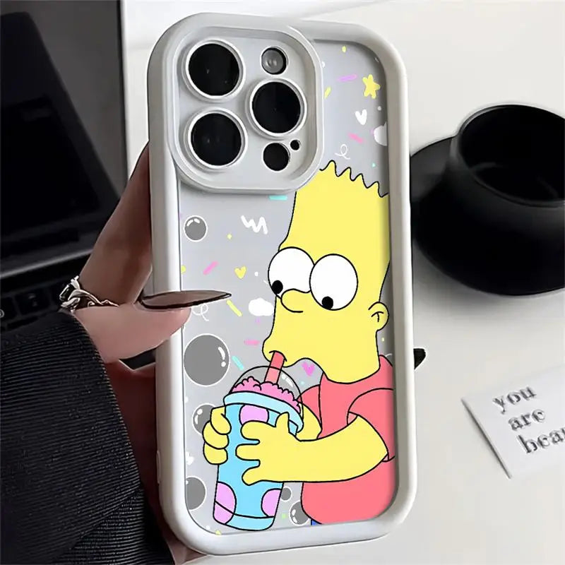 Simpsons Case for Apple iPhone 11 15 Pro Max 14 Plus 13 12 - Shockproof Protective Shell, Silicone Cover-