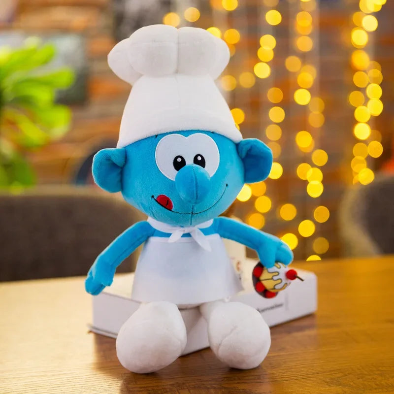 2023 New 40cm Cartoon Character Creative Smurf Cute Plush Toy Kawaii Doll Children’s Soothing Toy Birthday Gift Christmas Gift-E-40cm-