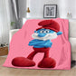 Cute Smurfs Printed Blanket Throw - Soft Warm Cartoon Picnic Blanket, Home Travel Comfort, Retro Birthday Gift-1539CS24823A18-76x102cm-Gai-