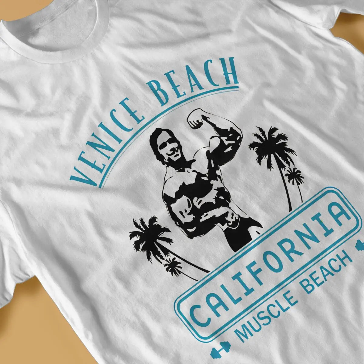 Arnold Schwarzenegger Muscle Beach T-Shirt - Grunge Summer Harajuku Tee for Men-