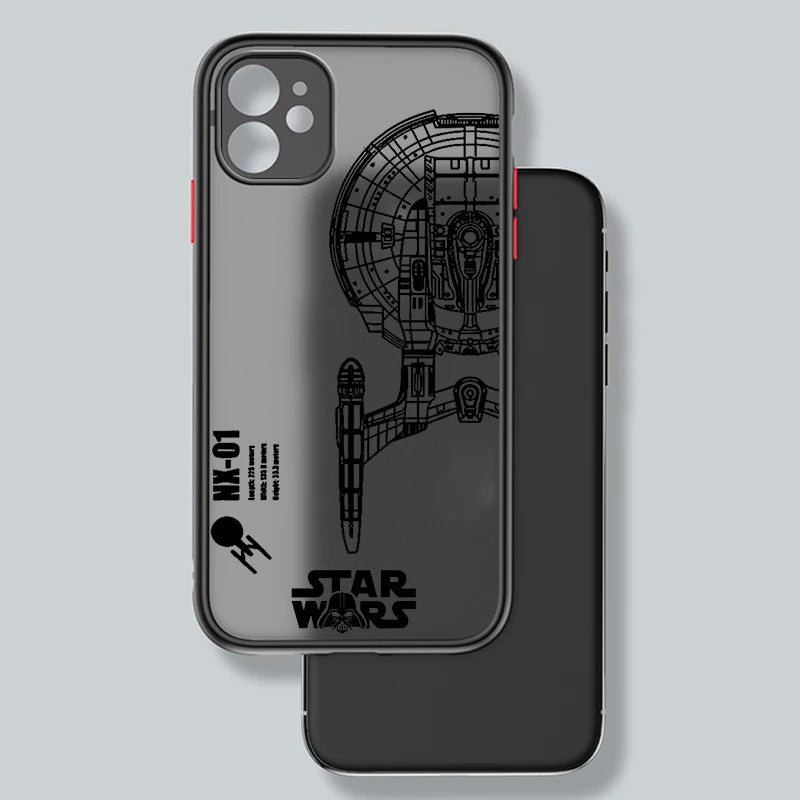 Disney Star Wars Battleship Frosted Translucent Case for iPhone 15 14 13 - Soft, Protective, Mini Cover-iPhone 15 Pro Max-FA9303HES-