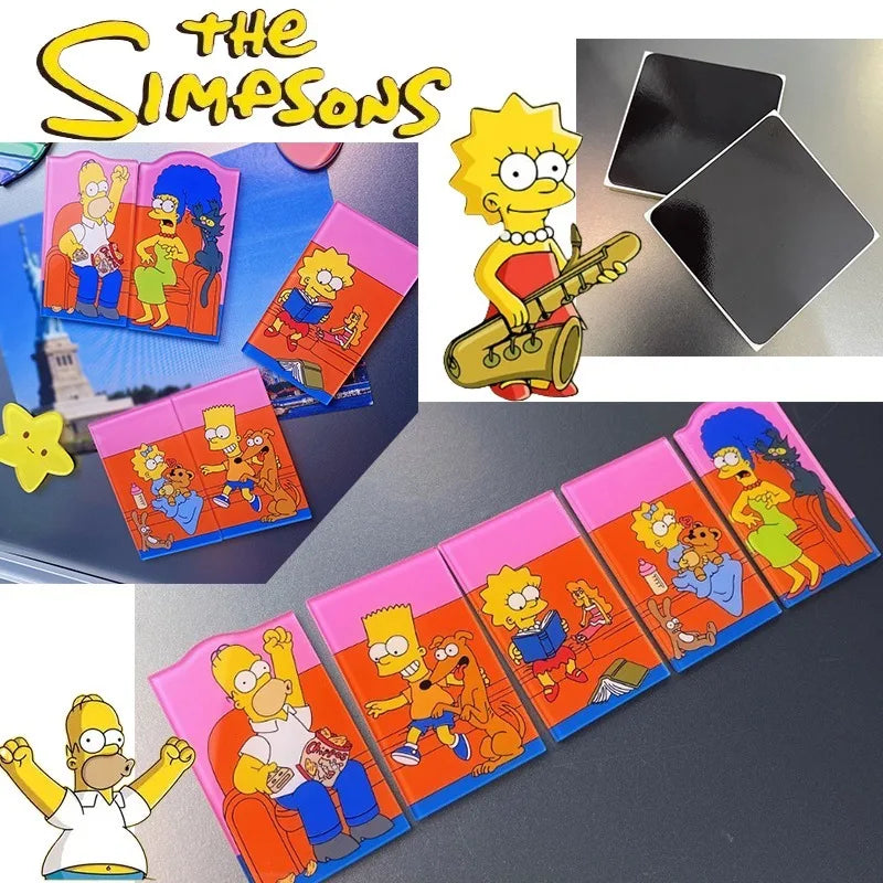 Simpsons Magnetic Fridge Stickers - Creative Jigsaw Magnets - Unique Gift - Family or Friends - Show Them You Care-5PCS-set-