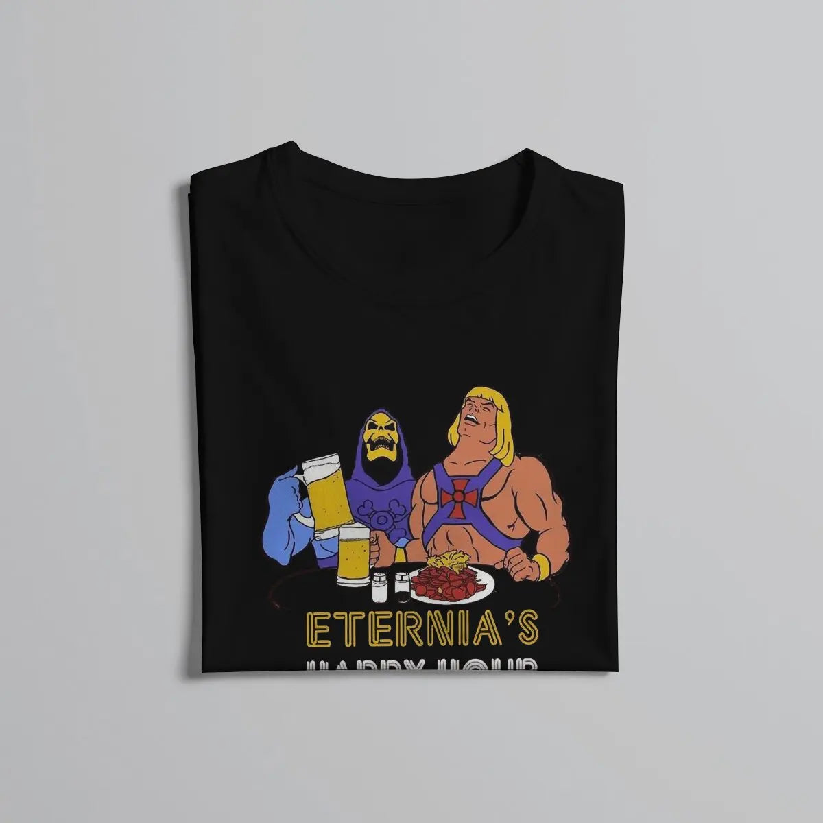 He-Man Beer Happy Hour T-Shirt: Vintage Masters of the Universe Homme Summer Streetwear - Gifts For Movie Lovers-