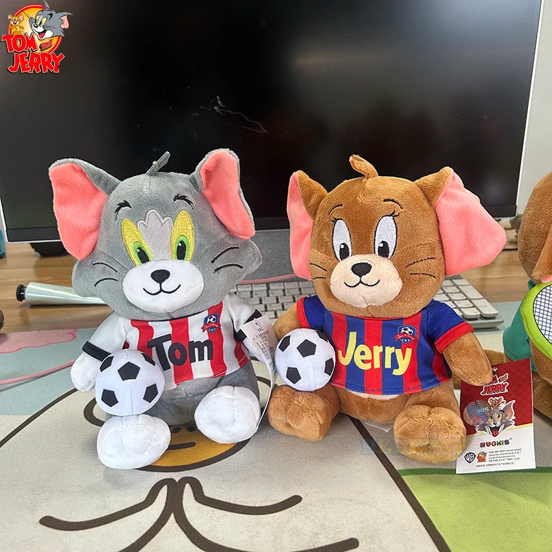 20cm Football Player Tom and Jerry Plush Toy - Soft and Huggable Stuffed Doll - Great as Ornaments and Gifts-