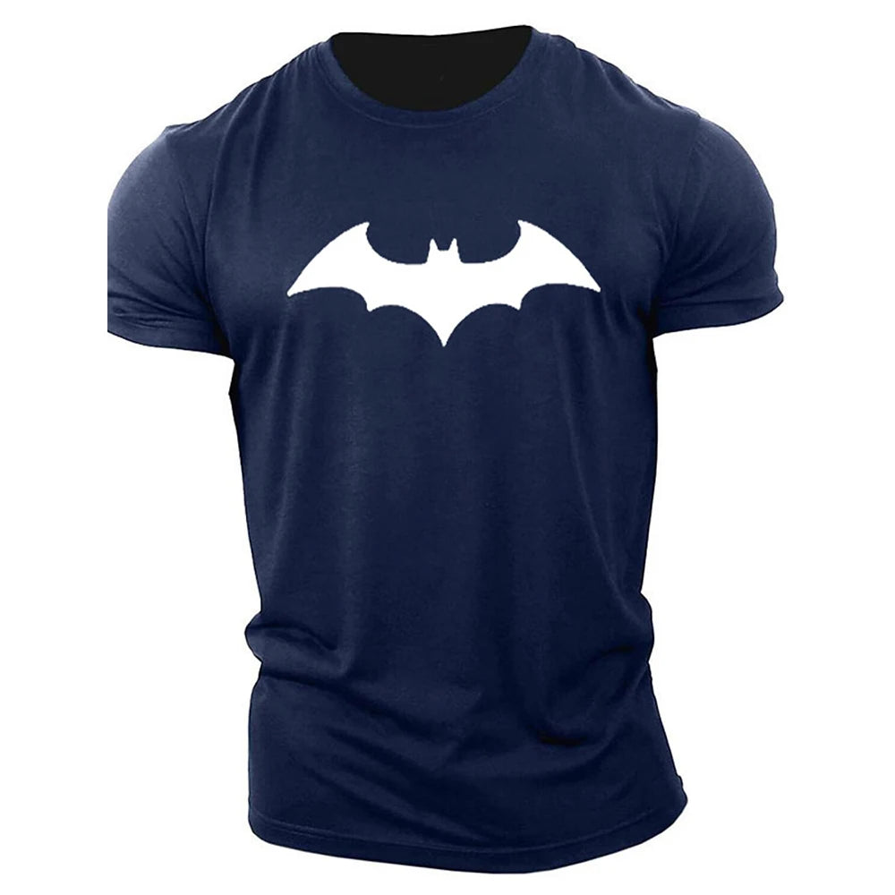 2023 Summer New Fashion Tops Men's Bat Print T-Shirt Round Neck Men's Breathable Fitness Sports Short-Sleeved Quick Dry Clothing-ETLTHJ2321176-2XL-