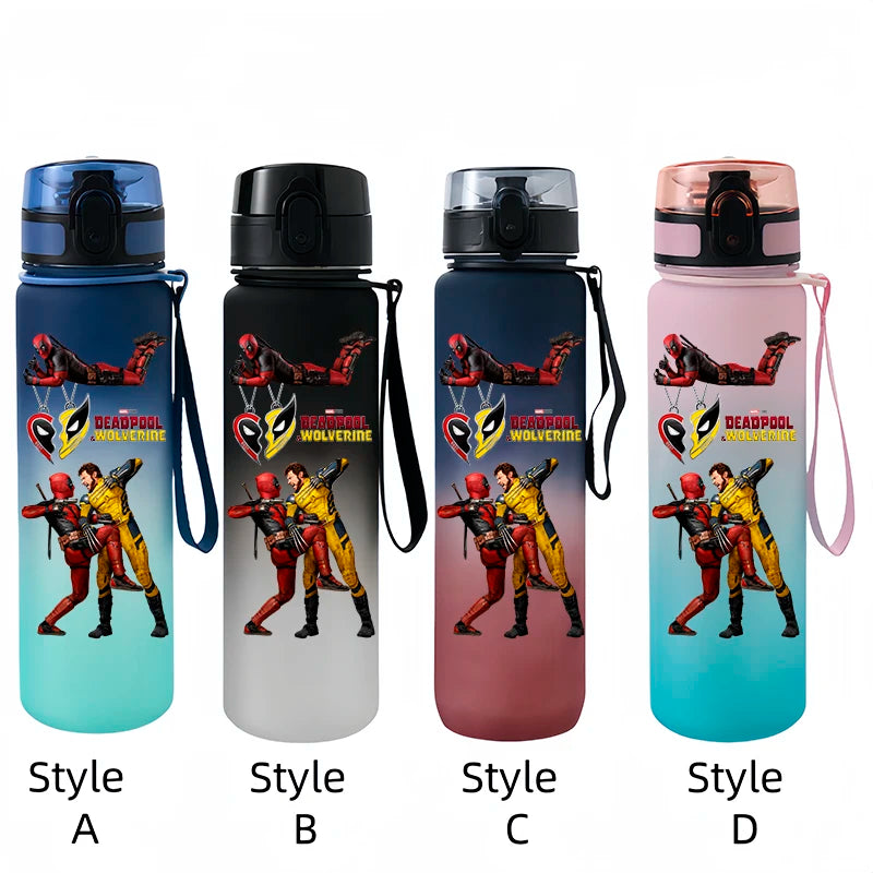 Marvel Deadpool and Wolverine Sports Bottle - 650ML Large Capacity Outdoor Straight Cup - Gift for Students-ss10-Style B-