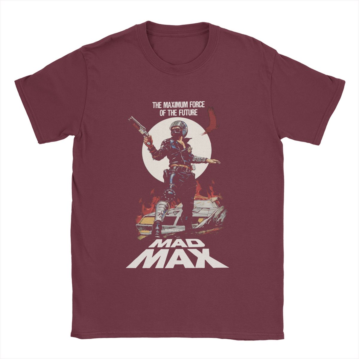 Mad Max - T-Shirt For The Film Buff - Classic Action - Movie Wear Fan Garment-Burgundy-S-