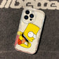 Simpsons Cute Family Phone Case for iPhone 15 14 13 12 11 - Wave Oil Transparent Soft Cover-