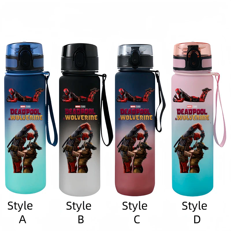 Marvel Deadpool and Wolverine Sports Bottle - 650ML Large Capacity Outdoor Straight Cup - Gift for Students-ss19-Style B-