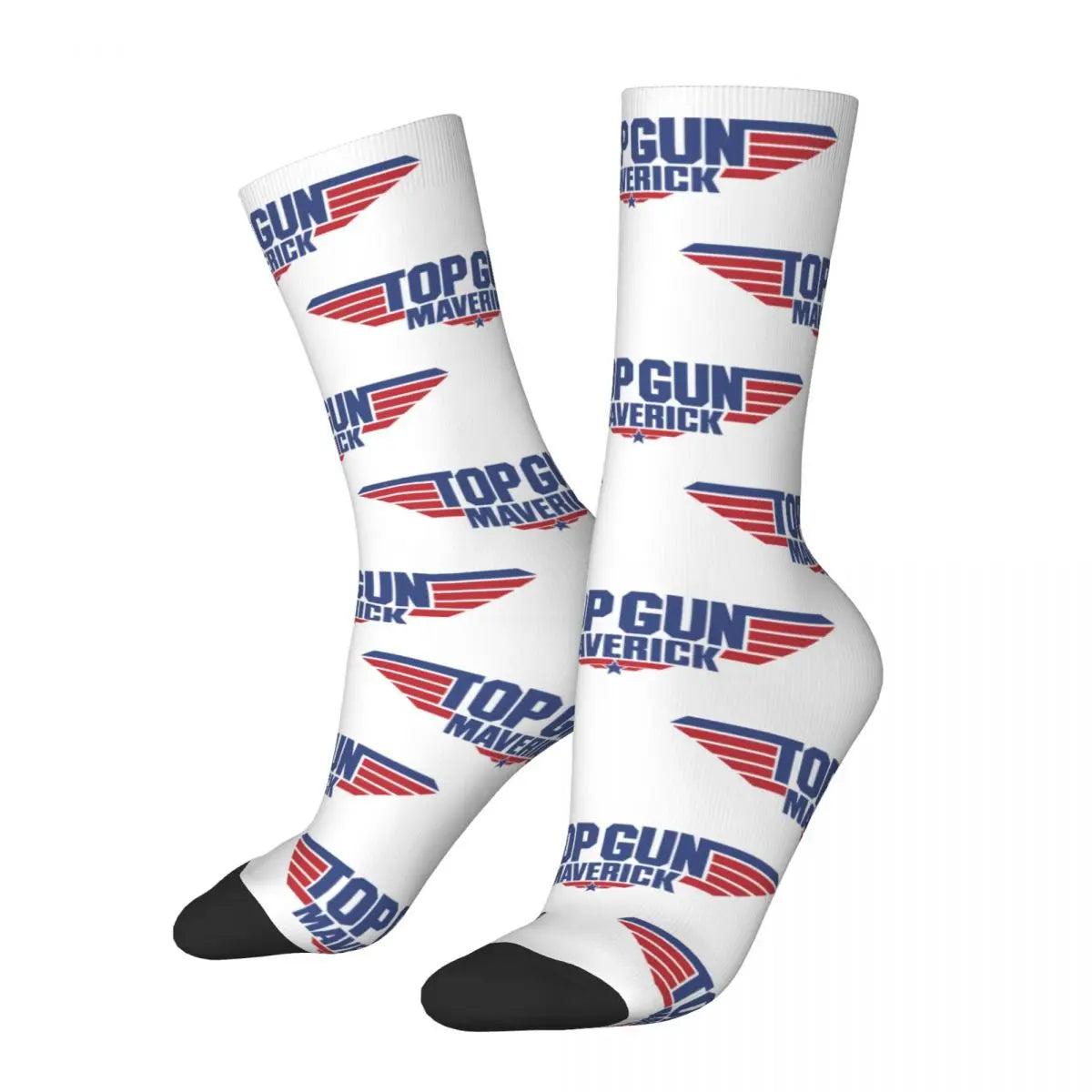 Harajuku Top Gun Maverick Basketball Socks - 80s Movies Polyester Long - Women & Men Casual Design-as the picture shown-One Size-