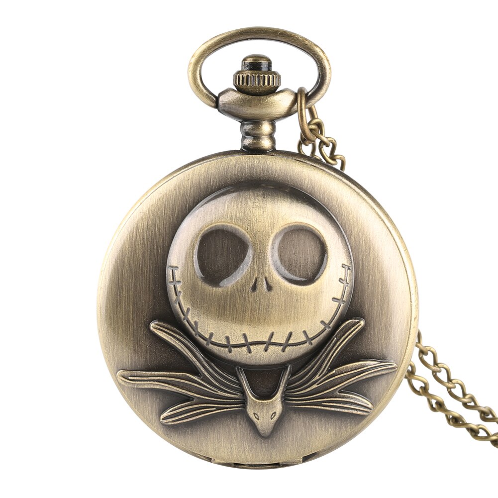 Lilo And Stich - Quartz Pocket Watch With Chain - Romantic Steampunk Film Gift For Men & Women - Perfect Cult Movie Present-Skull 80CM Chain-