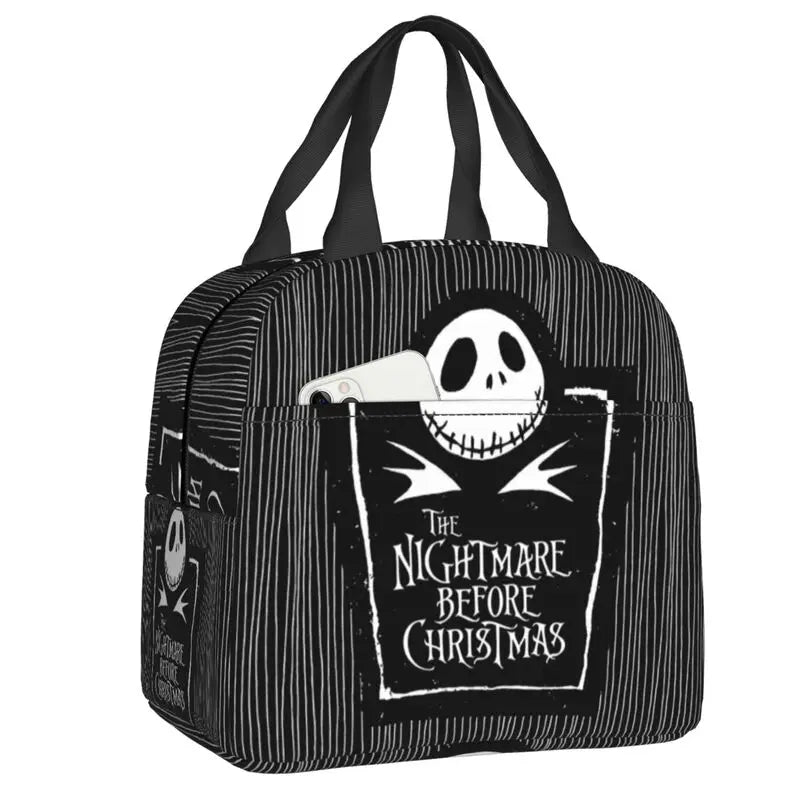 Tim Burton Christmas Lunch Box - Skull Jack Reusable Cooler - Perfect for Halloween-17-22x20x13cm-