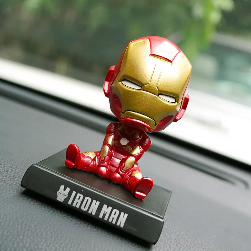 Marvel Iron Man Bobblehead Doll - Perfect for Car Decor or Collectible Gift for Avengers Fans-gang tie xia-