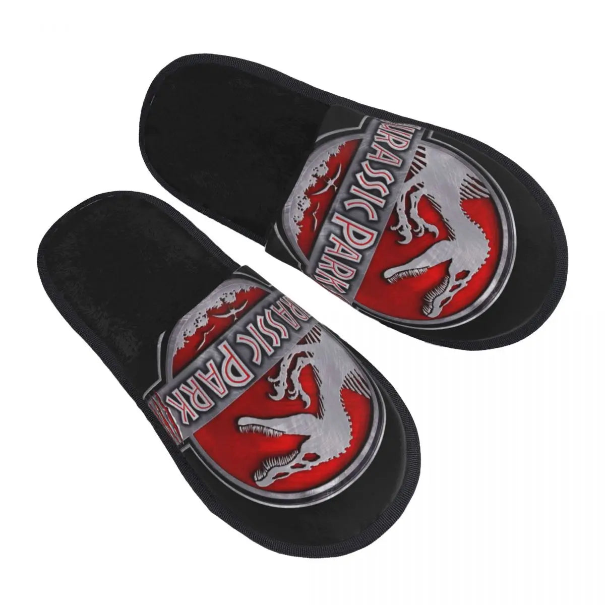 Custom Dinosaur Jurassic Park Soft Memory Foam Slippers - Women's Horror Movie - Comfy Warm Anti-Skid Slipper-10-M-