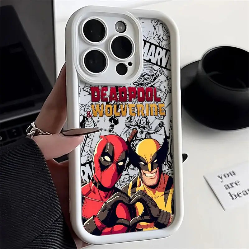 Marvel Deadpool Wolverine Case for iPhone 11 15 Pro Max 14 - Shockproof Protective Silicone Cover-UUAND01-for iPhone 15 Plus-