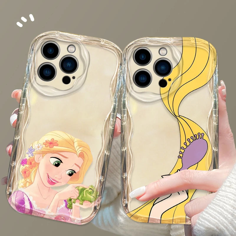 Disney Rapunzel Phone Case for iPhone 15 14 13 12 11 - Wave Oil Cover for Protection-