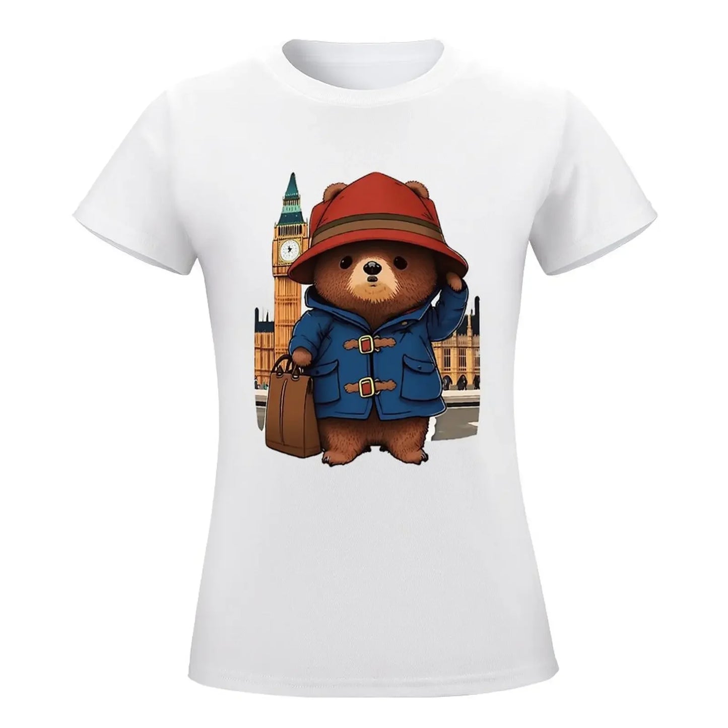 Paddington Bear in London T-shirt - Summer Clothes Hippie Clothes T-shirts for Women-