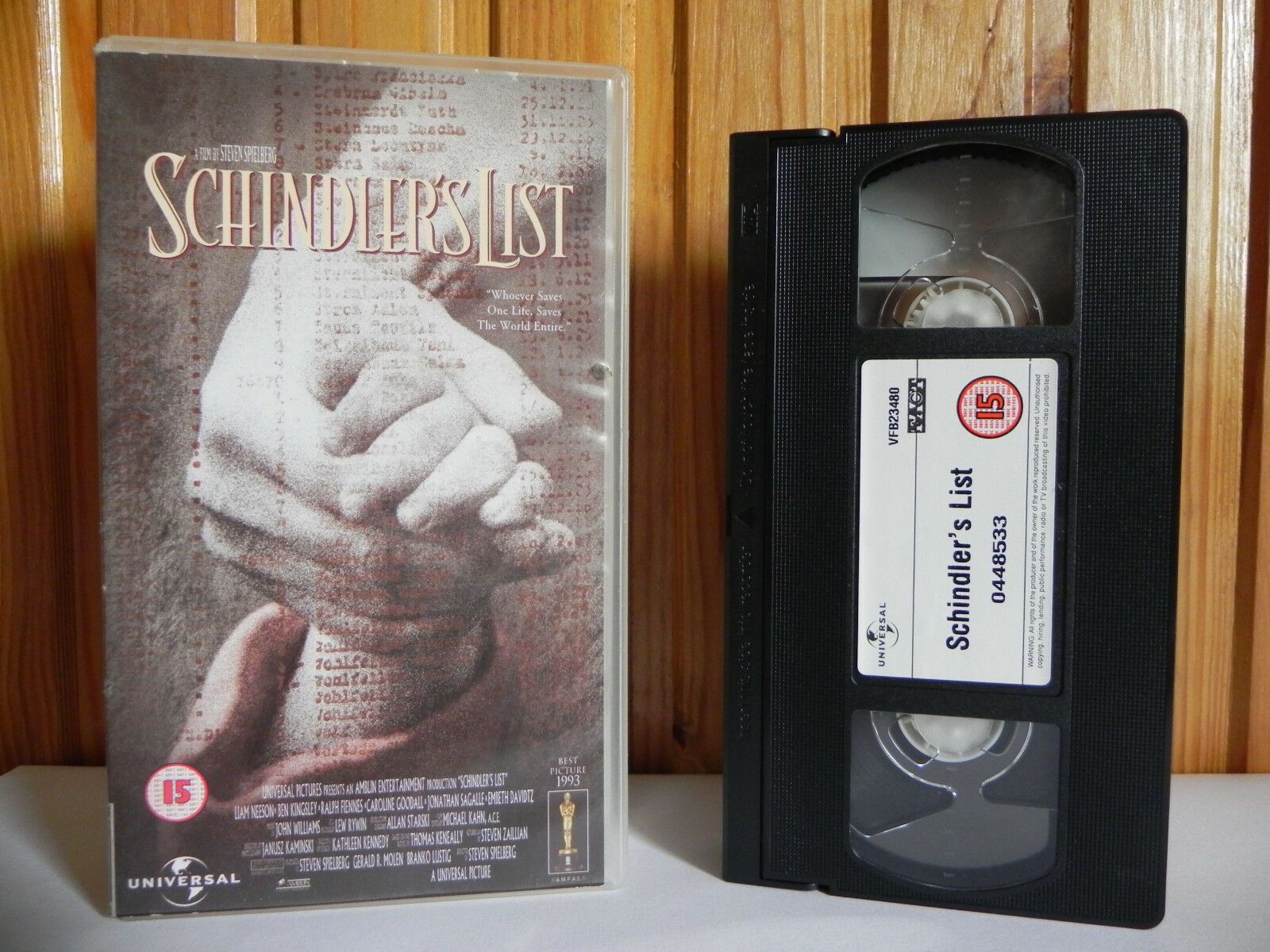 Schindler's List - Universal - Drama - Liam Neeson - Ben Kingsley - Pal VHS-