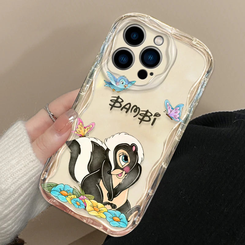 Bambi Thumper Friend Phone Case for iPhone 15 14 13 12 11 - Wave Oil Cover-A38Wtou03-iPhone 14 Plus-