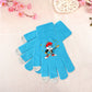 Anime Smurfs Kids Winter Gloves - Cartoon Print Warm Knitted Gloves for Bike Riding, Outdoor Walks, Retro 90s Child Gift-LJL 22-longest side 19cm-