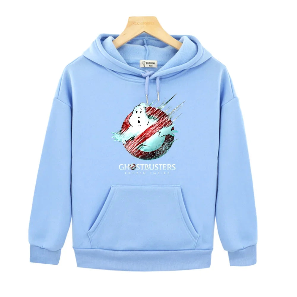 Ghostbusters Frozen Empire Cartoon Sweatshirt for Kids - Fall Windproof Pullover Hoodie-blue-150(height 140CM)-