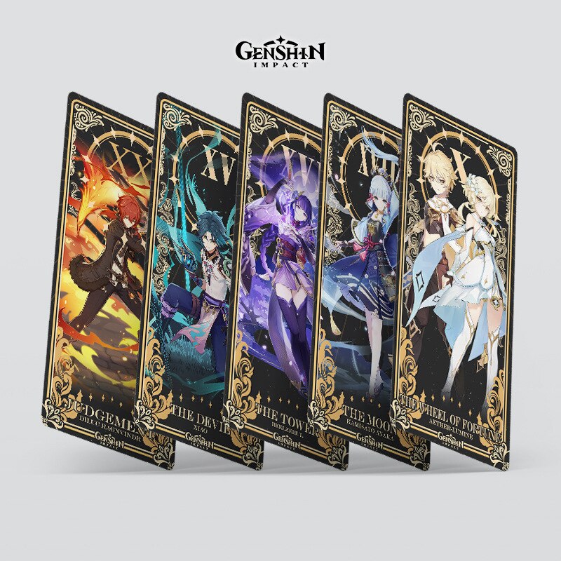 22 Pcs Game - Genshin Impact Tarot Card - Yae Miko Raiden Shogun Kaedehara Kazuha - Cosplay Props Gift For Fans-