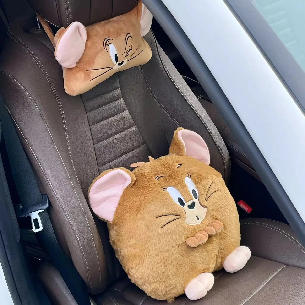 Lovely Tom and Jerry Back Cushion Headrest - Car Decor Throw Pillow - Cat Mouse Cuddly Plushies Sofa Bed Xmas Gifts Comfortable-