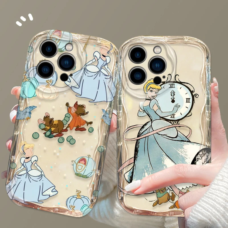 Disney Princess Cinderella Phone Case for iPhone 15 14 13 12 11 - Wave Oil Cover for Protection-