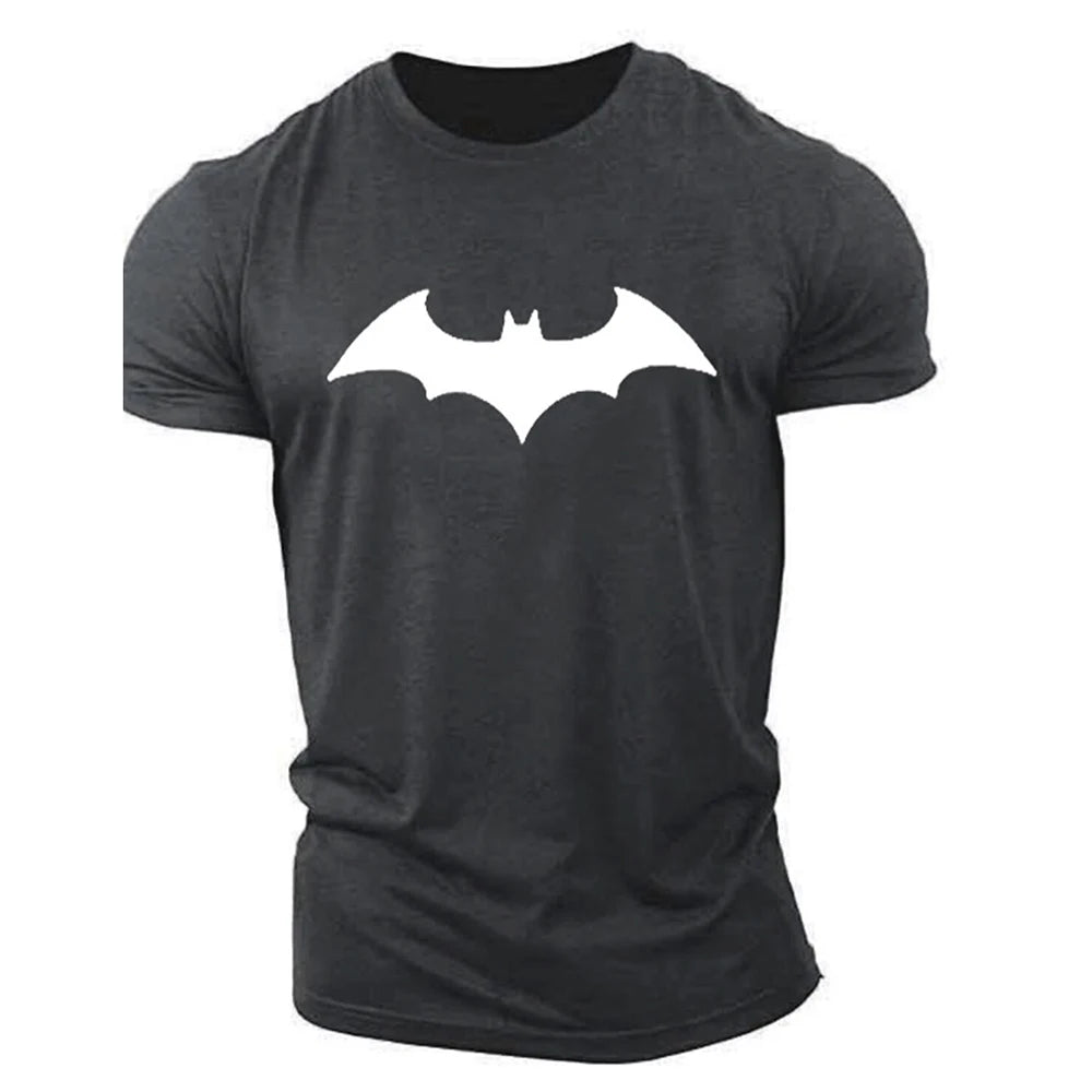 2023 Summer New Fashion Tops Men's Bat Print T-Shirt Round Neck Men's Breathable Fitness Sports Short-Sleeved Quick Dry Clothing-ETLTHJ2321172-2XL-