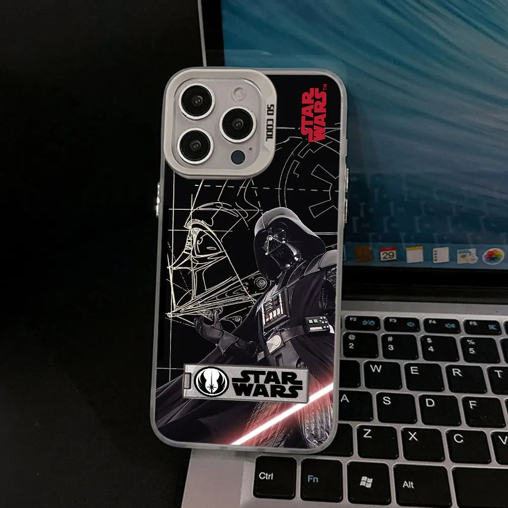 Star Wars Black Logo Phone Case for iPhone 16 15 14 13 - Shockproof Back Cover with Holder-CYKZJ-215G240906CA2-iPhone 16-