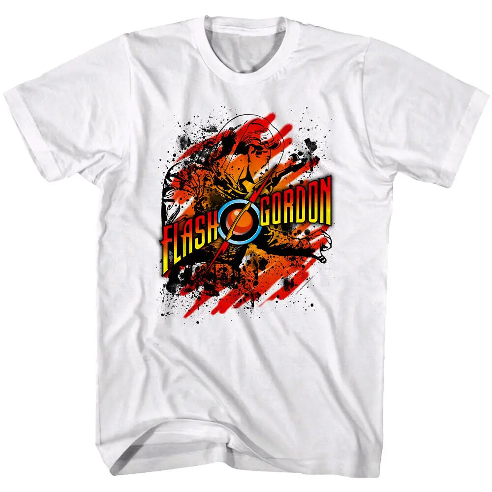 Flash Gordon Logo T-Shirt - Fantastic Space Rocket Comic Lightning Bolt Tee-